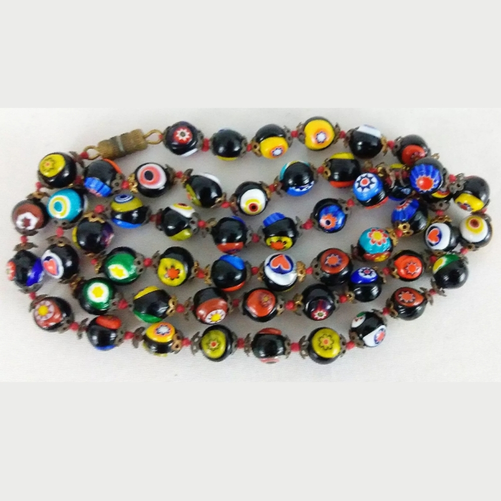 Vintage Venetian Murano Millefiori Glass 53 Bead - Picture 3 of 6
